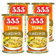 555 FLAKES IN OIL 鮪魚罐, 155g, 4罐