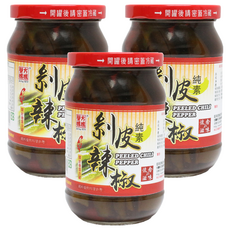 譽方媽媽 剝皮辣椒, 純素懷念滋味, 380g, 3罐