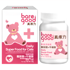 BARE GOOD 真原力 熱激活保健 60g 離胺酸 + 牛磺酸 貓咪營養補充品 維持眼睛健康, 供天然抵抗力、同步補充貓咪每日必備胺基酸、支持免疫系統和泌尿道的整體健康、給貓咪味絕不可少, 1罐