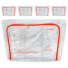 超大透明可視雙開收納箱, 尼龍加粗鋼架, 45 x 40 x 60cm, 橘紅色, 5個