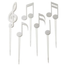 QUALy 音符果叉6件組, 白色, 1組