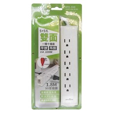 snake 蛇吞象 SNAKE P200L 1開10插3孔90度15A延長用電源線組 4.5 x 2.5 x 21.5cm, 1.8m, 白色, 1組