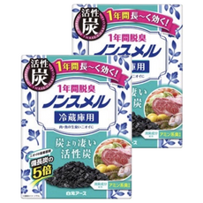 興家安速 Nonsmel冰箱脫臭劑 冷藏室用，活性炭1年間脱臭, 2個, 25g