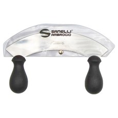 AMBROGIO SANELLI 山里尼 SUPRA 半月碎刀 25cm, 專業黑色, 德國特殊不鏽鋼, 高級TPE手柄, 義大利製造, 1支