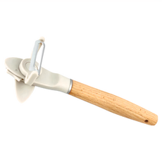 Wiltshire EAT SMART 二合一旋轉式削皮器 ABS(前堵) 不鏽鋼(刀片及圓環) 櫸木(握柄), 櫸木色 + 白色, 1支