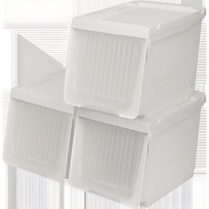 AllULiving 滑動式加高型透明窗收納箱, 白色, 3個