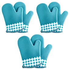 unopan 屋諾 矽膠隔熱手套 耐熱-40~300℃ 蜂窩紋路, 綠色, 3雙