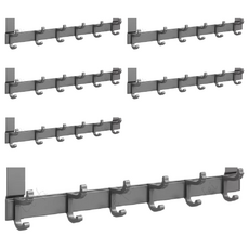 妃妃嚴選 太空鋁門後掛鈎 加長6鈎 經典黑, 6個