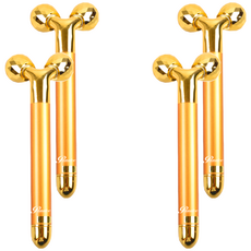 Panatec 沛莉緹 24K金雙滾輪按摩美容棒, 3D V型滾輪, 360°滾動提拉, 4個