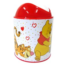Winnie the Pooh 小熊維尼 垃圾桶 2個套裝 馬口鐵PP材質 13x18cm, 紅色 + 黃色, 1層