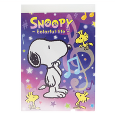 收納王妃 SNOOPY 繽紛系列 萬用 MEMO 本 SCDM70-1, 音符 紫色, 1本