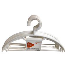 MIKA HOUSE 橘之屋 時尚工藝大寬肩衣架 5支裝, 弧形設計, 兩側帶有小巧掛鉤設計, 隨機, 1組