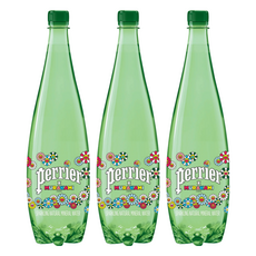 沛綠雅 氣泡天然礦泉水 村上隆經典版, 法國原裝進口, 富含多種礦物質, 氣泡強勁, 無糖0卡, 1L, 3瓶