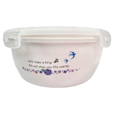 Anny Rabbit 安妮兔 陶瓷密扣蓋碗 820ml, 繡球花, 1盒