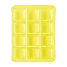 tgm 馬卡龍 白金矽膠副食品冷凍儲存分裝盒, 可按使用量調節,保鮮保存使用, 適用於微波爐、洗碗機、冰箱, 黃色, 1個, 25g