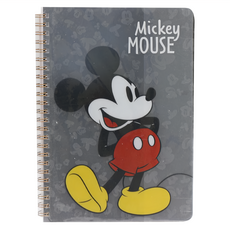 收納王妃 迪士尼 25K活頁PP線圈筆記 21 x 15 x 0.8cm 3本, 古典米奇 灰色, 1組