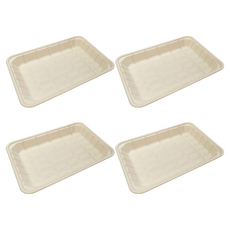 點秋香 植纖食器長方盤, 長方盤, 米色, 4個