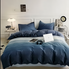 半島良品 雙人鋪棉兩用被四件組, 被套 + 床包 + 枕套, 被套180 x 220cm + 床包150 x 200cm + 枕套48 x 74cm, 海波藍