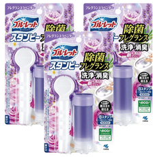 小林製藥 BLUELET馬桶潔淨花瓣凝膠，紫色薰衣草，28g，除菌清洗消臭, 3個