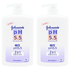 嬌生嬰兒 PH5.5 2合1潤膚沐浴乳, 溫和潔膚配方, 保濕滋潤二合一, 不含皂, 1L, 2瓶