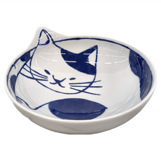 石丸波佐見燒 neco 貓大圓碗 - 斑點貓 陶瓷碗 18.8 x 16.5 x 7 cm, 1個