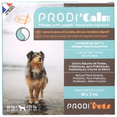 Prodi’Pets 法國普洛迪安瓶 情緒穩定益生菌 中型犬 藍色 壓力緩解/安撫情緒/注意力集中 寵物保健, 30個, 1盒