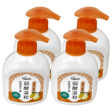 GREEN 綠的 弱酸溫和抗菌潔手露 茉莉&檸檬 400ml, 4瓶