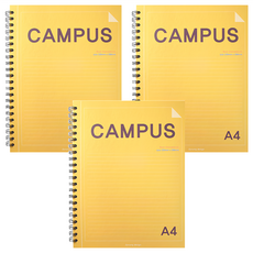 2Youngdesign 橫線線圈筆記本 A4尺寸 厚封面, 顏色隨機, 3本