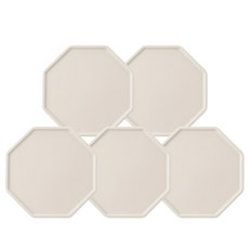 FLaiTO 矽膠多邊形杯墊 象牙白色 5入, 11 x 0.2cm