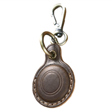 真皮頭層瘋馬牛皮AIRTAG皮套鑰匙圈, 皮長4.5cm 皮高6cm, 多種顏色可選, 咖色, 1個