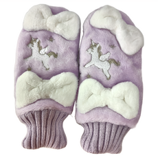 Mother garden 絨毛手套 獨角獸 紫色, 17.5 x 11cm