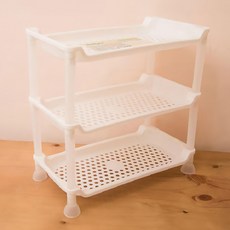 樂活 三層架 衛浴置物架 白色 台灣製, 34 x 34 x 19cm, 1組
