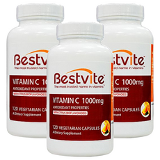 Bestvite 長效維他命C膠囊 1000毫克 含柑橘生物類黃酮 素食膠囊, 120顆, 3罐