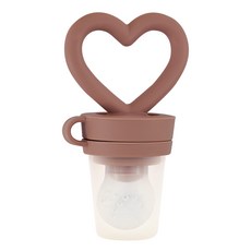 Firgi 愛心手把矽膠水果咬咬棒 棕色 1個