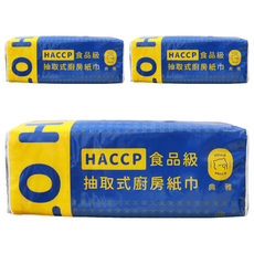 HELLO HELLO 食品級抽取式廚房紙巾 雙層 400度高溫殺菌 無添加有害化學物質, 100張, 3包