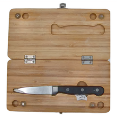 LOGOS 竹砧板刀具組 Set 刀具可收納 露營戶外攜帶方便, 砧板 + 刀, 1組