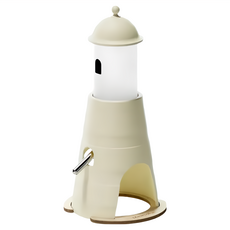 MewooFun 喵乎汪也 月光燈塔倉鼠飲水器, ABS PP 不鏽鋼 椴木板材質, 11.4*10.2*22.6cm, 1個, 單一顏色