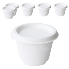 點秋香 蔗麼植白 附蓋湯杯 Set, 1組, 6個