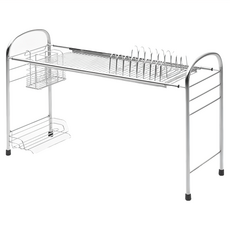 SHCJ 生活采家 304不鏽鋼廚房經典跨海大橋伸縮瀝水架, 寬60~72cm*深23.8cm*高43.7cm, 台灣製造, 1層, 27007, 1個