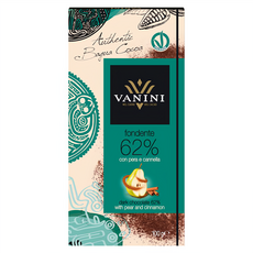 義大利 VANINI Products 62%醇黑西洋梨&肉桂夾心巧克力, 100g, 1片