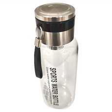 304不鏽鋼手提玻璃水瓶, 銀色, 1L, 1個