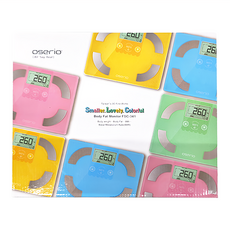 oserio 歐瑟若 體脂計 FSC-341BL 粉藍色, 精準測量, 纖薄設計, 居家健康管理, 1盒