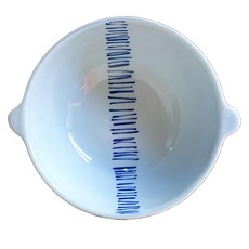 有田燒 雙耳合色湯碗, 藍染, 1個