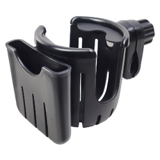 vivibaby 防刮水杯架/手機架 推車通用兩用支架, 1個, 黑色