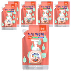 LION 獅王 趣淨 泡泡洗手慕斯補充包, 水蜜桃香, 200ml, 6包