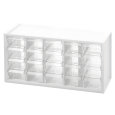 SHUTER 樹德 小幫手20格零件分類箱 37.4 x 15.2 x 18.7cm, 雪白色, 4層