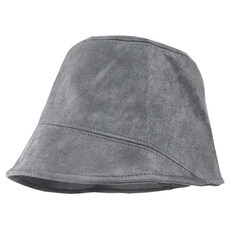 歐逆款麂皮絨小臉漁夫帽, 灰色, 53~58 x 6 x 11cm