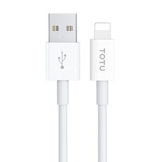 TOTU 拓途 耀系列 USB-A TO Lightning充電線傳輸線快充線, 白色, 1條