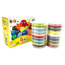 Q-doh 超柔軟有機矽膠黏土 16色, 安全無毒, 不乾硬, 可水洗, 240g, 1組