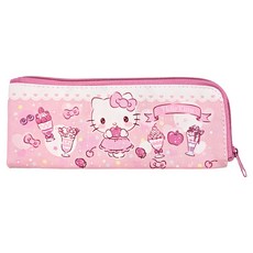 Skater Hello Kitty L型拉鍊餐具袋 水果冰 8.5*21.5*2cm, 1個